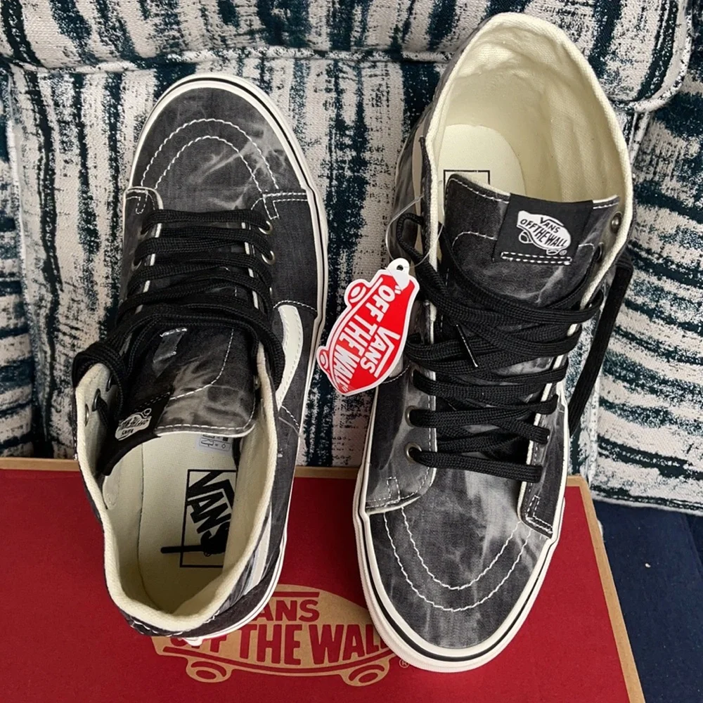 Vans Sk8-Hi Tapered Denim Destroy Black Marshmallow WMNS - Picture 13 of 16
